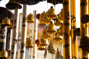gold colored chimes